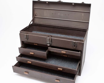 Vintage Early KENNEDY Machinist Tool Box - 7 Drawer Model - Square Corners - All Steel Construction - &quot;The King of Kennedy Tool Boxes&quot;
