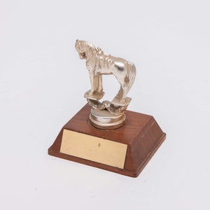 HORSE SHOW - RODEO Trophy  - Metal Topper on Walnut Base