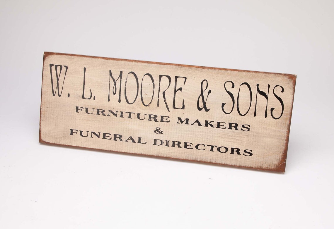 W.L. MOORE and Sons - Funeral Directors and Furniture Makers - Hand