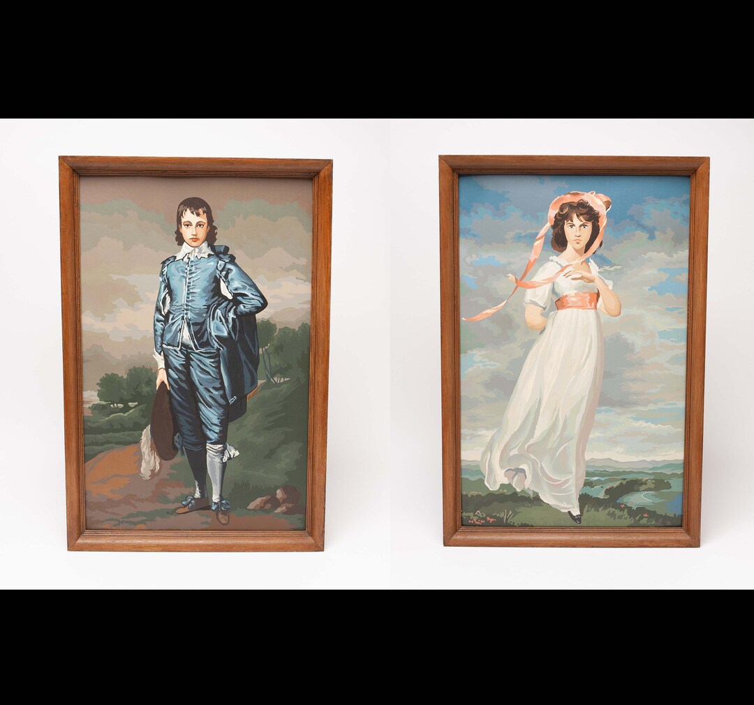 BLUE BOY and PINKIE Fantastic Examples of Paint by Number Paintings