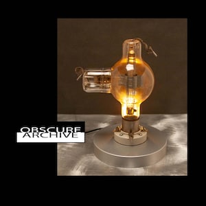 Giant Ball Shaped Vacuum Tube Lamp made from a RARE 860 Tube - mounted on base - Retro Industrial - Cool Steampunk Lamp