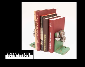 Fantastic INDUSTRIAL Bookends - Made From Matching Machine Bearing Tracks -  Custom One of a Kind  - GREAT GIFT - Steampunk Parts