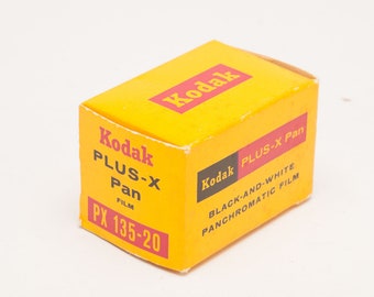 Kodak PLUS X PAN 35mm B&W Film - unexposed from MAR 1972 - Metal Film Canister in Original Box