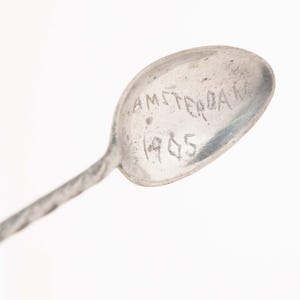 AMSTERDAM Souvenir Spoon - 1905 - small with acorn top