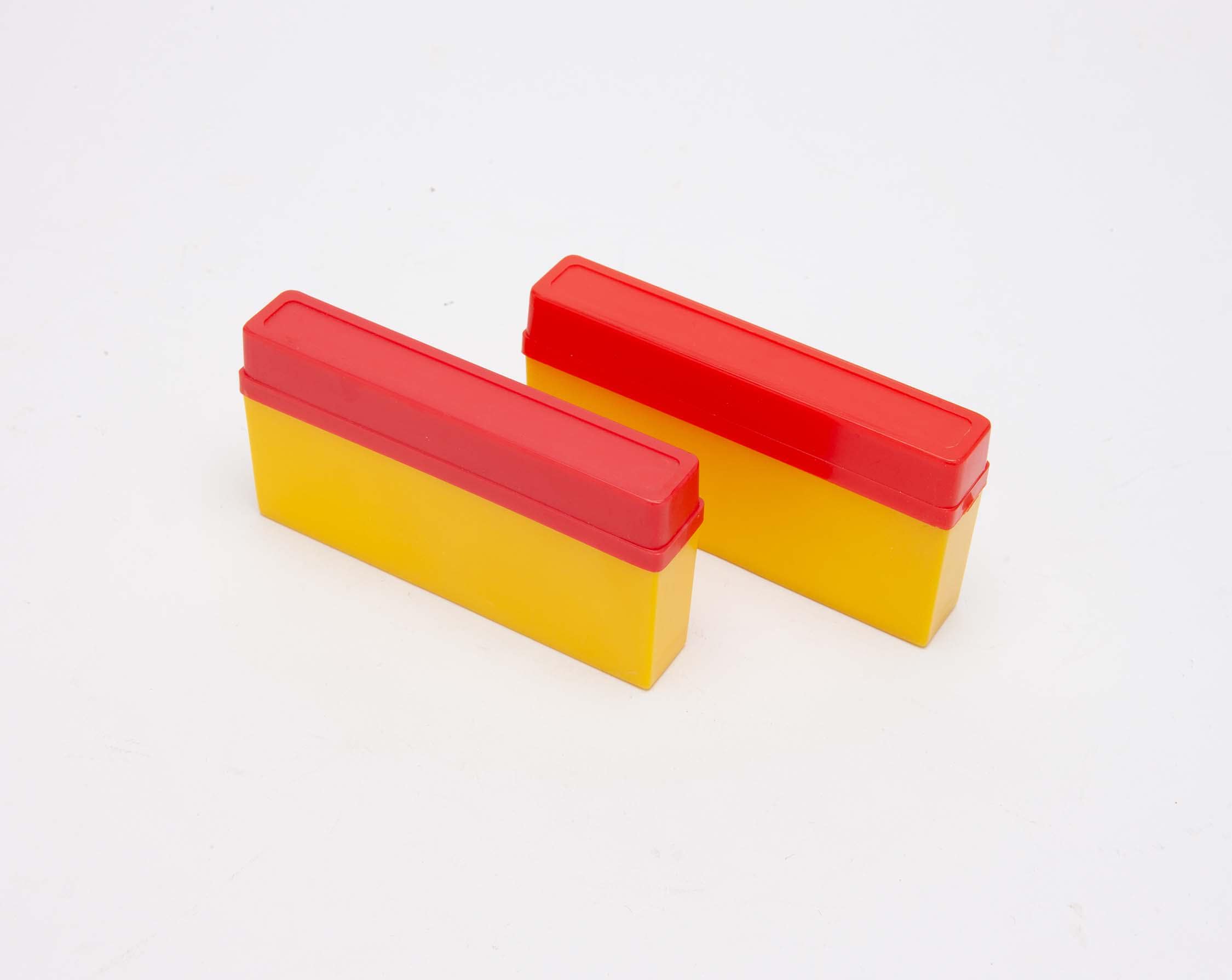 Vintage Kodachrome Plastic Slide Boxes - Yellow With Red Tops