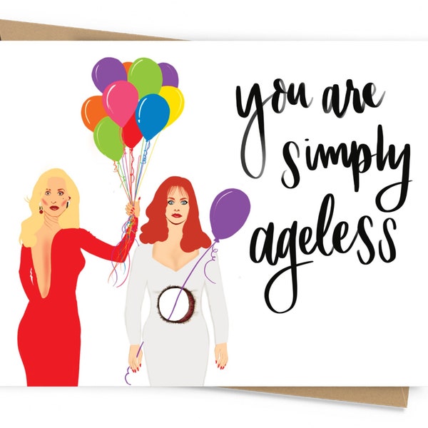 Death Becomes Her Birthday Card, Funny Birthday Card, Meryl Streep Card, Goldie Hahn Card, "You Are Simply Ageless" Birthday Card