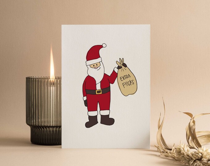 Santa Extra Fucks Holiday Card - (10 pack)