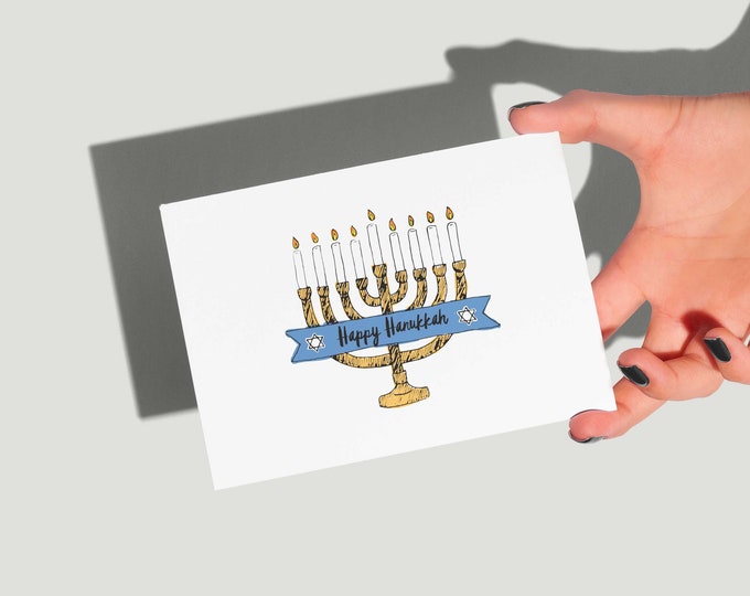 Happy Hanukkah Menorah - (10 pack)