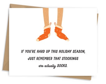 Stocking Socks Holiday Card - (10 pack)