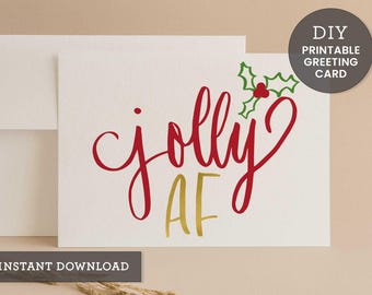 Jolly AF Christmas Card: Snarky Holiday Card (Digital Download)