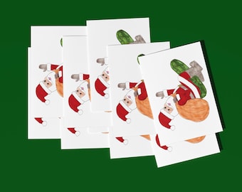 Santa Pickle Holiday Card - (10 pack)