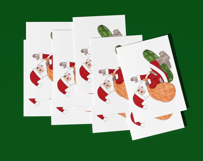 Santa Pickle Holiday Card - (10 pack)