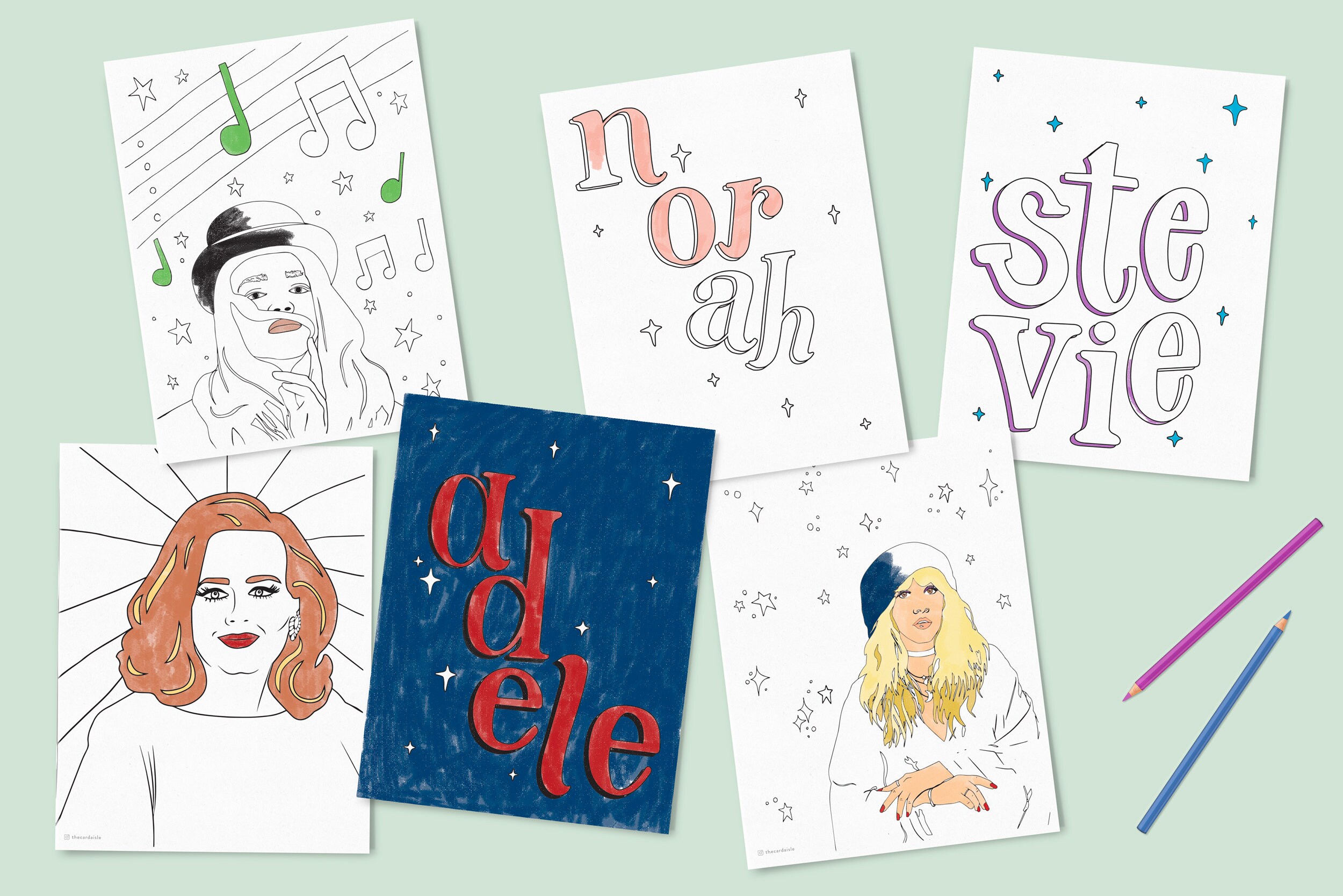 PDF Rockstar Coloring Pages Female Musicians Print-At-Home | Etsy