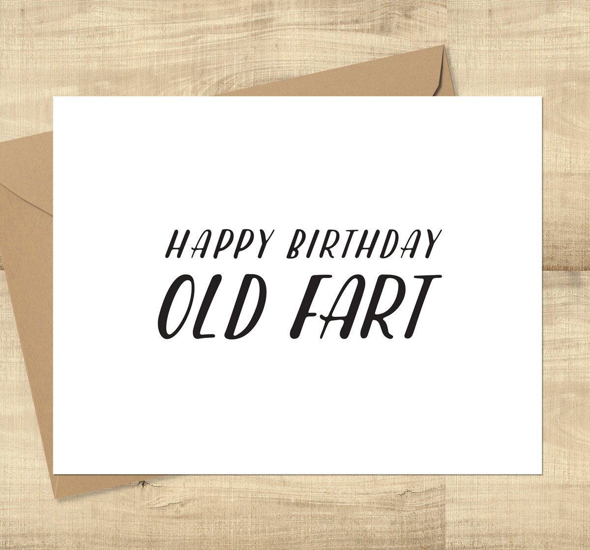 Happy Birthday Old Fart greeting card BLANK INSIDE | Etsy