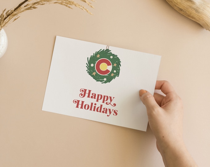 Colorado Wreath Holiday Card - (10 pack)