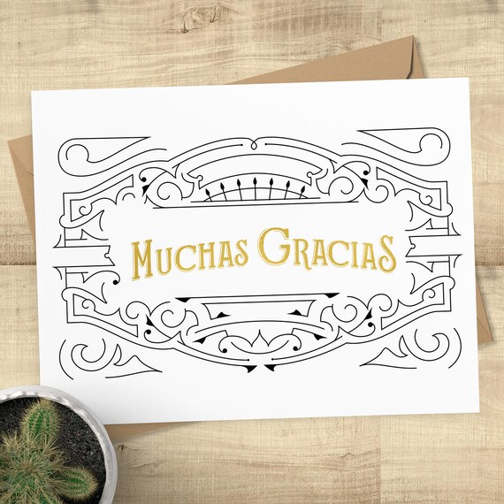 Muchas Gracias Card Thank You Very Much Card Cards In Etsy