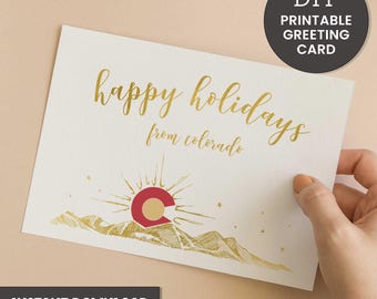 Colorado Holiday Card Pack: State Flag Design (Digital Download)