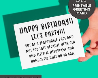 Hangover Birthday Card – Printable A2
