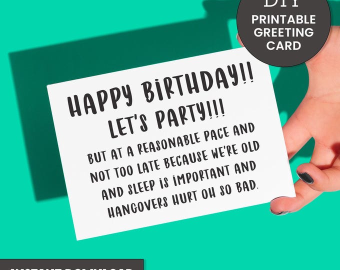 Hangover Birthday Card – Printable A2