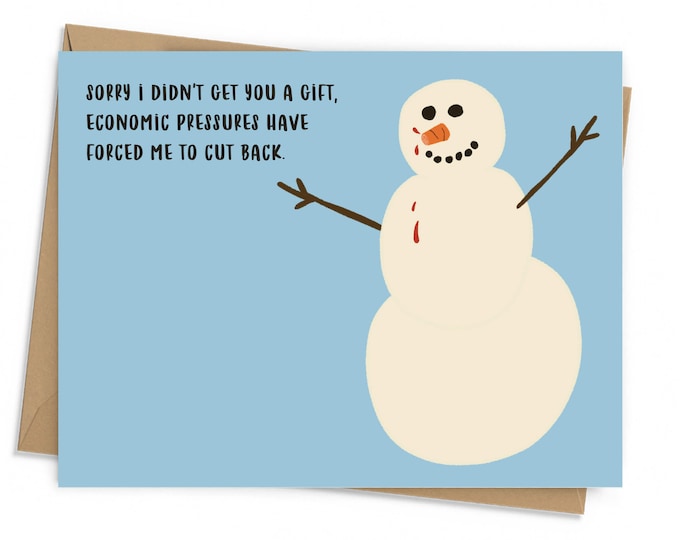 Snowman’s Economic Reality Holiday Card - (10 pack)