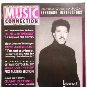 Lionel Richie - June/July 1992 - Music Connection Magazine -  VINTAGE