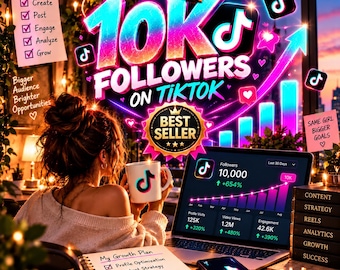Über 10.000 organische TikTok-Follower gewinnen | 30-Tage-Strategie | TikTok-Content-Arbeitsbuch | TikTok-Marketing | Planungstool für TikTok-Likes und -Aufrufe