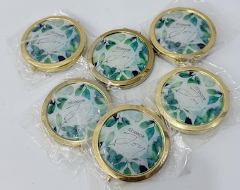 Gold plated Floral Compact Mirror Motivational Spiritual Message Choose  Joy