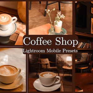 Coffee Shop Lightroom Mobile Presets, 10 Cozy Cafe Photo Filters, Warm Brown Aesthetic, Instagram Influencer, Lifestyle Blogger