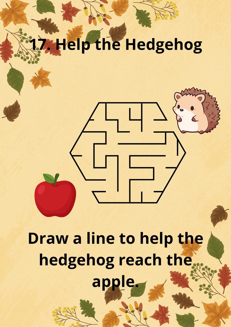 Autumn Preschool Activity Book, Printable Worksheets Ages 3–5, Counting ...