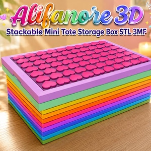 Mini contenitori impilabili 3D STL 3MF, contenitore per la conservazione, organizer stampabile in 3D, contenitore per piccoli componenti, contenitore modulare da scrivania, download digitale