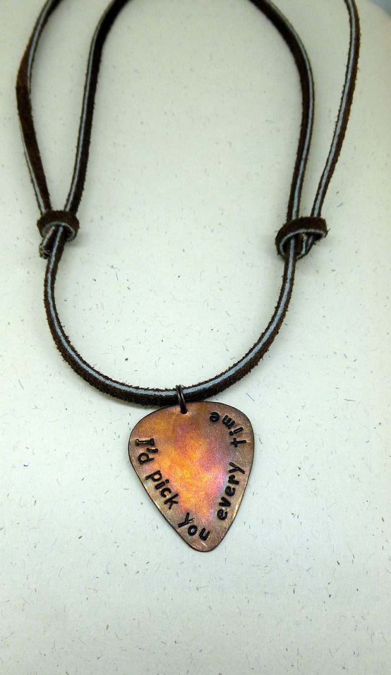 Personalized Guitar Pick Mens Valentine Guitar Pick Necklace Etsy