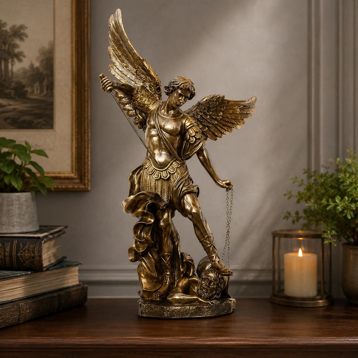 Vintage St Michael Statues - Etsy