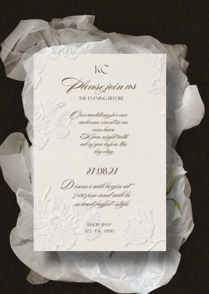 Luxury Ivory Wedding Invitation Suite Digital Template, Vintage ...
