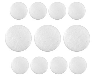 White Satin Tuxedo Buttons - Suit Front Buttons  and Jacket Sleeve Buttons
