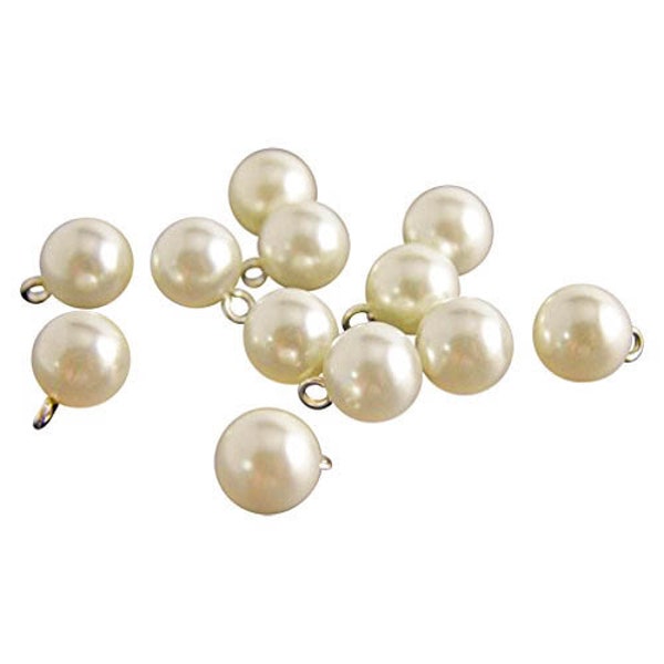 Ivory Pearl True Ball Buttons with a Metal Shank - For Shabby Chic Wedding Dresses - Zipper Alternative