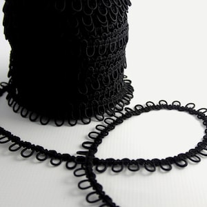 Black Elastic Bridal Button Loops