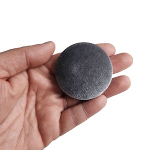 Hand Covered Gray Velvet Shank Buttons for Coats Jackets Handbags Skirts Dresses Blazers Pillows and Craft Projects / Handmade USA 75L - 48mm - 1-7/8in