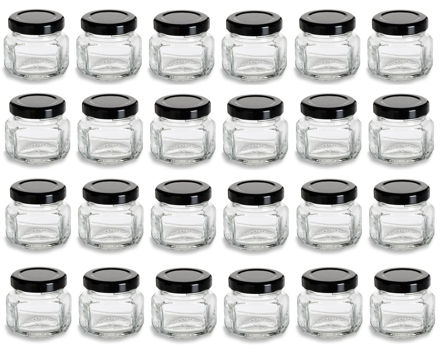 24 Pcs 1.5 Oz Glass Jars With Lids for DIY Wedding Jam Jelly Honey Favors  DIY Magnetic Spice Jars Storage and Organization 