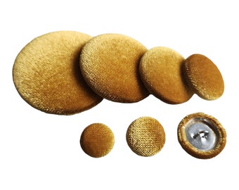 Golden Yellow Velvet Covered Shank Buttons for Sewing Projects Blouses Blazers Dresses Best/man Suits Jackets and Sleeve Button.