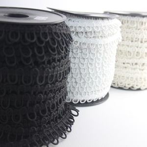 Black White Ivory Elastic Bridal Button Loops image 1