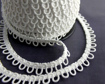 White Elastic Bridal Button Loops