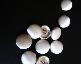 10 pcs / Ivory Satin Bridal Buttons
