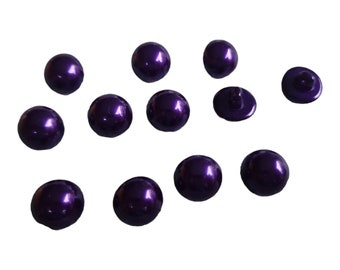 True Purple Plastic Pearl Half Dome Shank Buttons - 18L - 11 mm - 7/16  inches