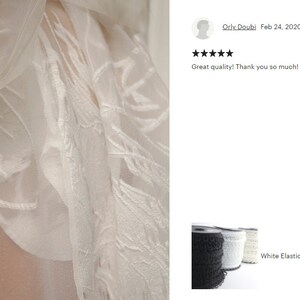 Black White Ivory Elastic Bridal Button Loops image 2