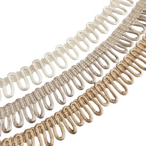 Satin Non-Elastic Button Loops for Corset Closure / Bridal Button Loops / Ivory Beige Camel