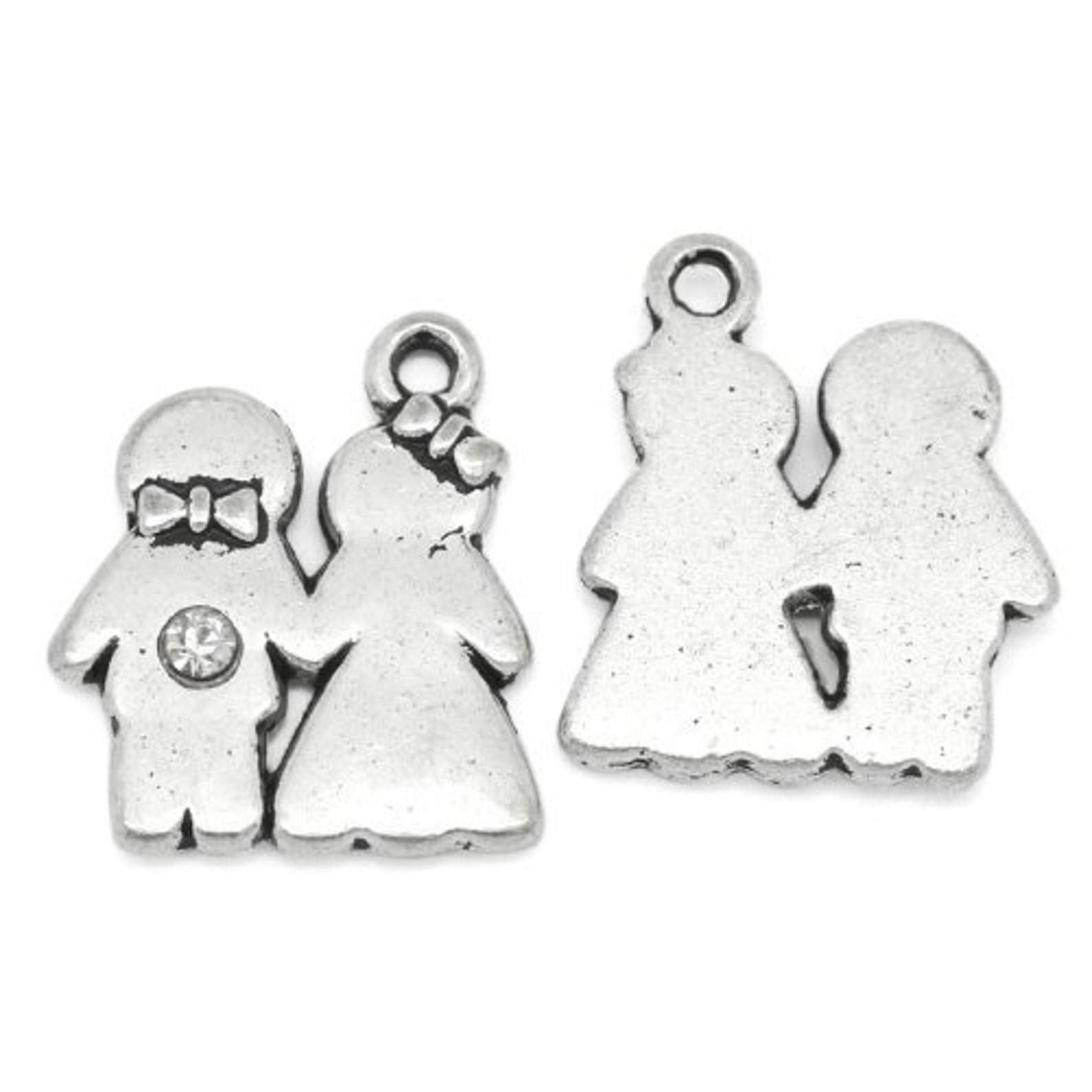 12 pcs Bride and Groom Charms with Rhinestone for Wedding Etsy