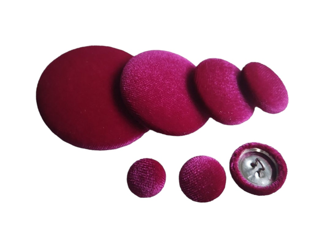 Pink - 1.5cm Handmade Fabric Button Set Small 42