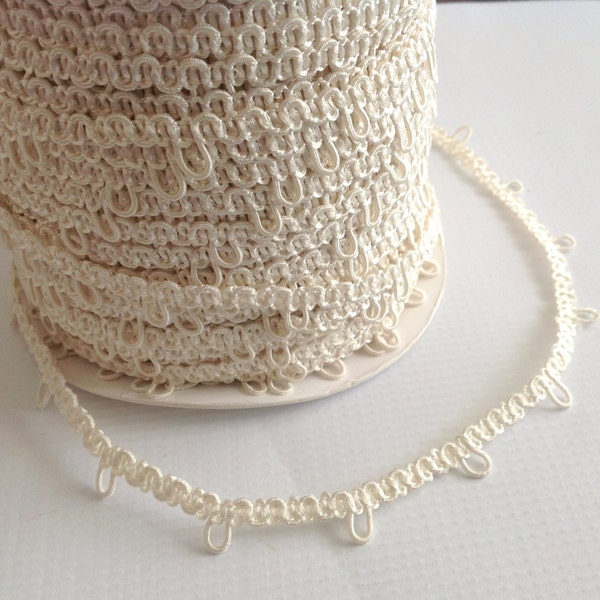 Ivory 1 inch spaced Elastic Bridal Button Loops