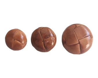Natural Color Genuine Leather Buttons with Knot Style / For Leatherworking Upholstery Sewing and Chunky Knitwear.