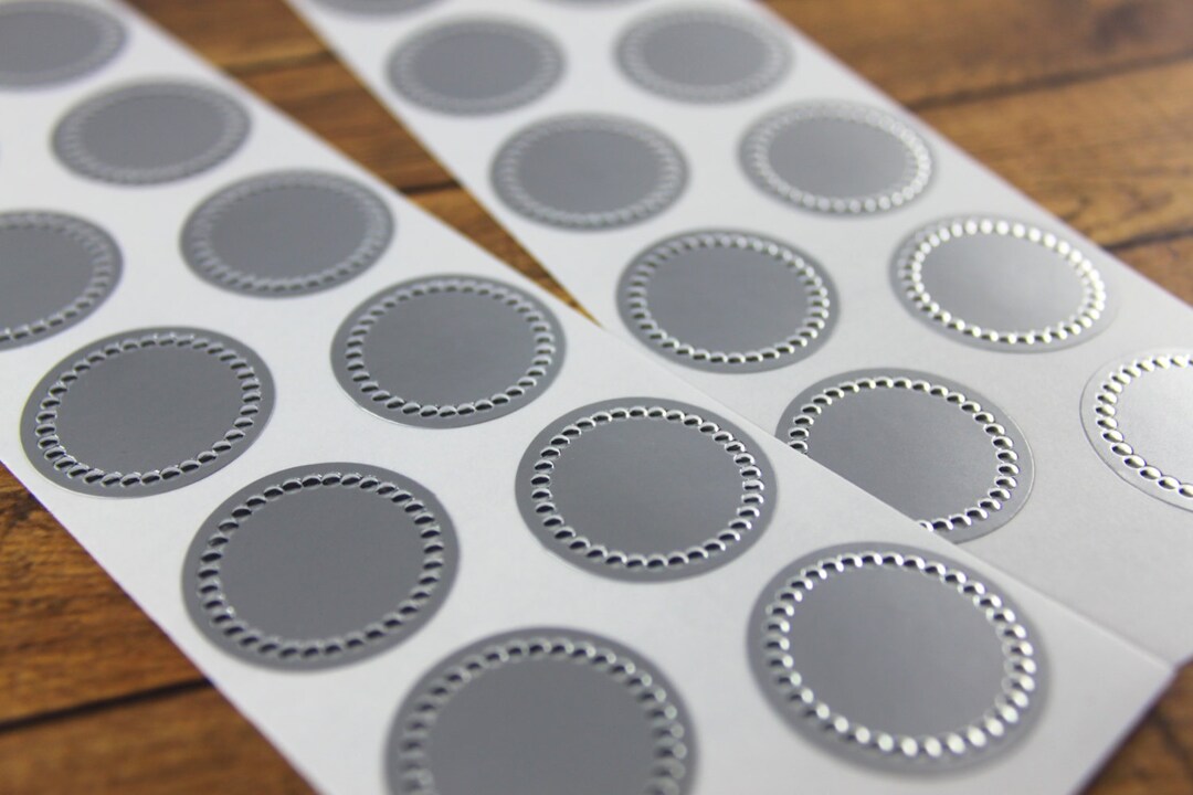 120 Round Silver Foil Seal Stickers Etsy